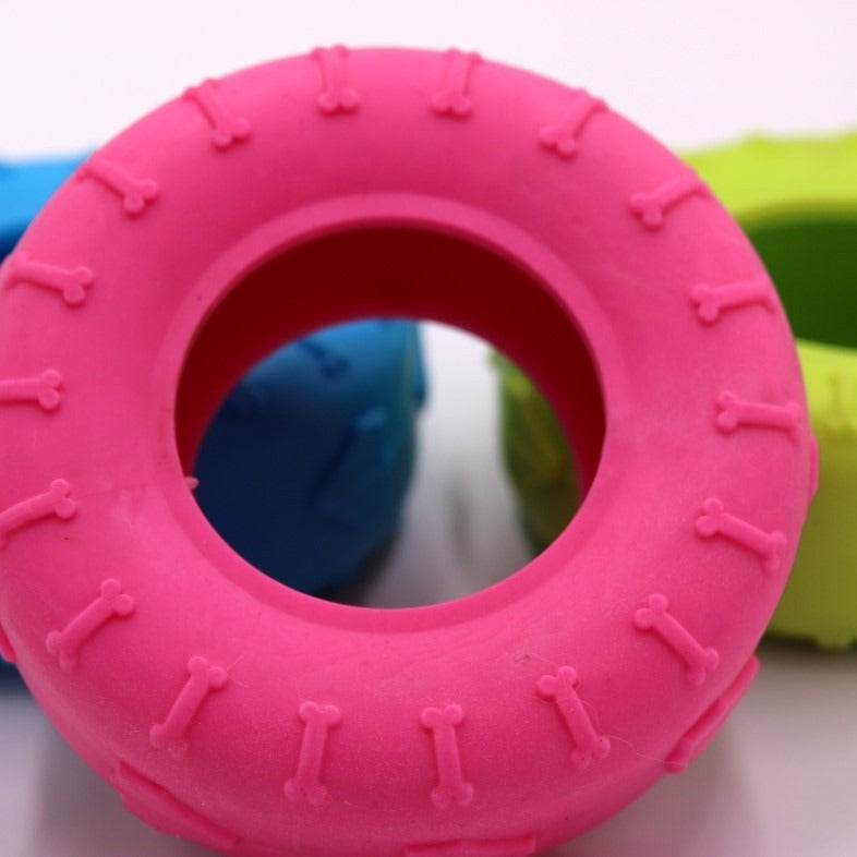 Bone-shaped tire dog toy